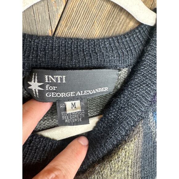ALPACA WOOL Sweater Men’s Medium Inti for George Alexander Geometric Design - Picture 3 of 7